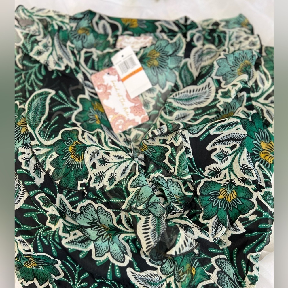 Band Of The Free THE BONNIE EMERALD FLORAL LONG SLEEVE BODYSUIT Size Small - Picture 4 of 10